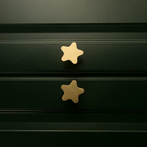 Dapaniy Brass Cabinet Knob Gold Knobs, Copper Drawer Knobs Star Handles Knobs Antique Gold Knobs For Kitchen Bathroom Cabinet Door Drawer, 2 Pack Brushed Brass Knob #TOP4