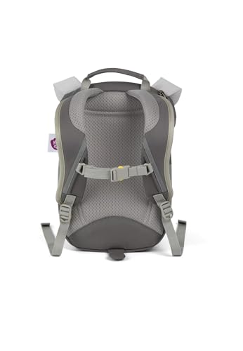 Affenzahn Kleiner Freund Kindergarten-Rucksack für 1-3 Jährige Ergonomisch Reflektierend Ziehzunge mit Namensschild Hund - Grau