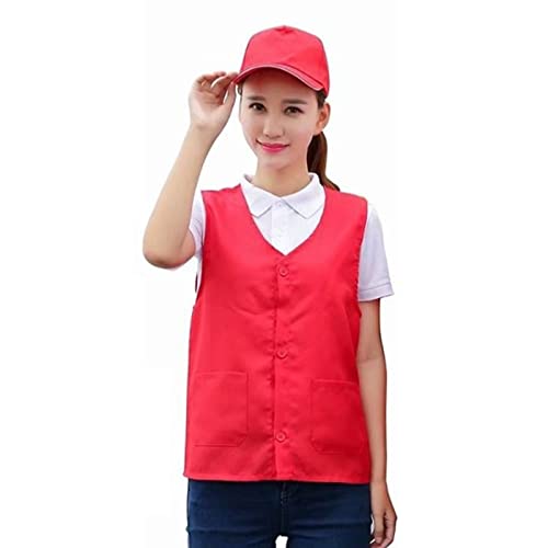 Adult Volunteer Activity Vest Jacket Supermarket Uniform Vests Clerk Workwear with Pockets3