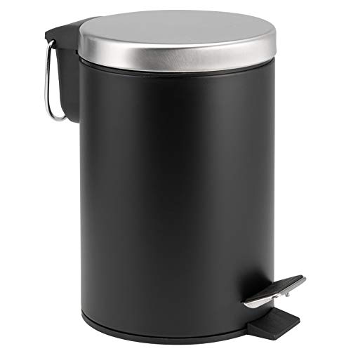 bremermann Cubo de basura con pedal (cierre automático, 3 L), color negro Cover