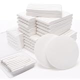 240+1 Pack White Compressed Facial Sponges, Luxiv Round Compress Face Cleaning Sponge for Estheticians Face Sponge Soft Compressed Makeup Sponges with Travel case (3.1", Count, 240)