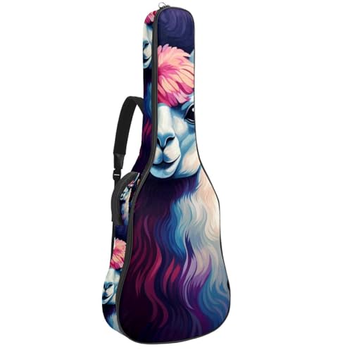 Grand étui de guitare antichoc finition soignée et étanche motif alpaga