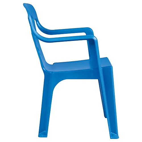 Kit 4 Cadeiras Infantil e 1 Mesa Mesinha Azul Plástica Mor