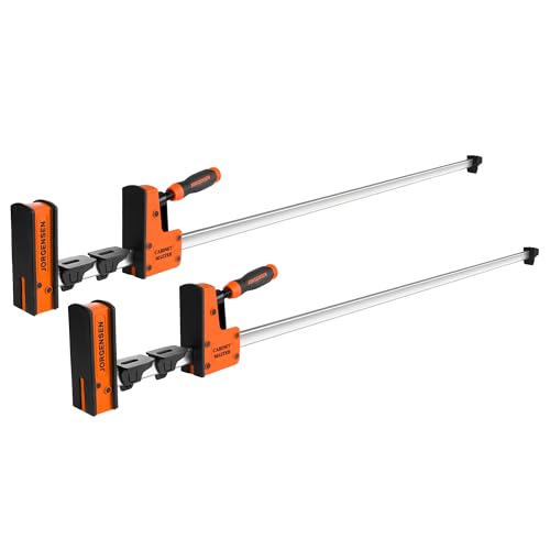 JORGENSEN 50-Inch Parallel Bar Clamp, Heavy-Duty Cabinet Master Clamp for Woodworking Glue-Up, 2200 lbs Force, Quick Release, Spreader Function, 2-Pack by Jorgensen - Used condition - US$99.35