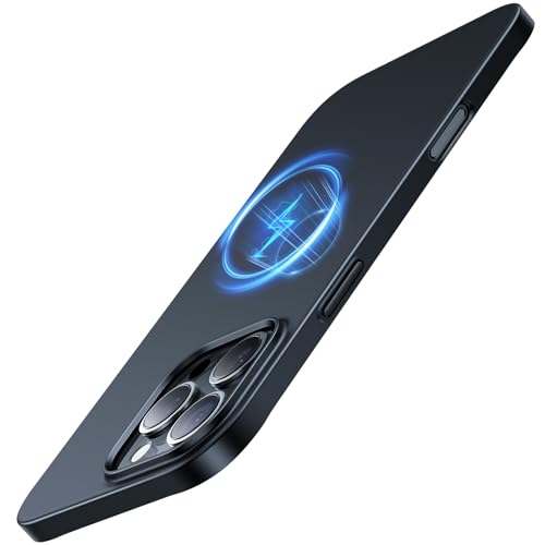TORRAS Ultra Dünn für iPhone 16 Pro MagSafe Hülle [Nr. 1 Magnetkraft] Stoßfest Kratzfest & Samtiger Griff Slim Case Schw...