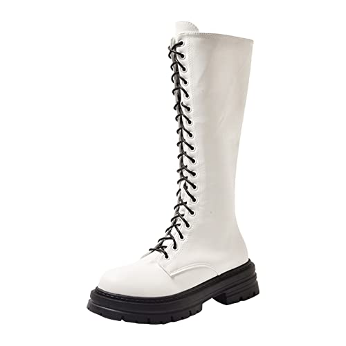 Bottes au-dessus du genou à fermeture éclair latérale pour marcher confortablement