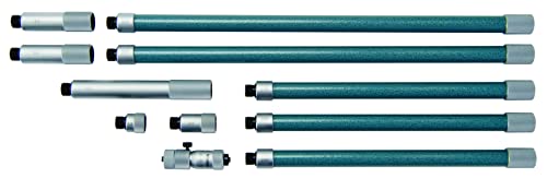 Mitutoyo 137-209 Tubular Vernier Inside Micrometer, Extension Rod Type, Carbide Tipped Face, 50-1000Mm Range, 0.01Mm Graduation, +/-0.031Mm Accuracy, 8 Pcs Extension Rods #TOP2