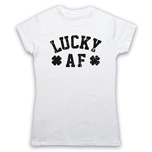 T-shirt Lucky AF pour femmes cadeau trèfle porte-bonheur original