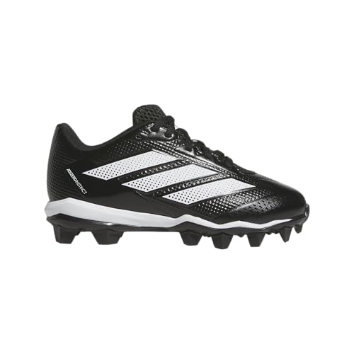 adidas Adizero Instinct 2.0 Molded Softball Sneaker, Black/White/White, 12 US Unisex Little Kid