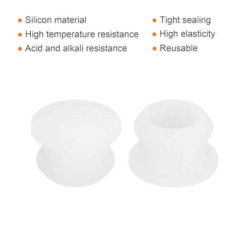 Image of MECCANIXITY Silicone Snap in Locking Hole Plugs Rubber Panel Seal Cover Flush Type Panel Round for Kitchen Rubber Bulkheads Waterproof Sealing Plugs 12.5mm /0.49 Inch Dia Transparent,Pack of 20