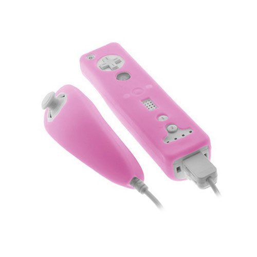 Pink Soft Silicone Skin Case Cover For Nintendo Wii Remote And Nunchuck Controller #TOP7