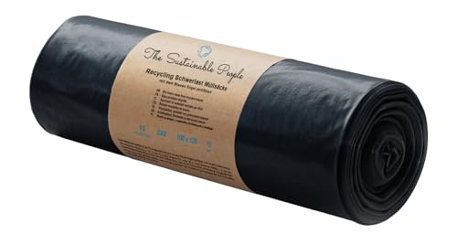 TSP Schwerlast Müllsäcke 240L - aus mind. 90% Post-Consumer-Abfällen (PE) - Blauer Engel zertifiziert - 10er Rolle - extrem reißfest (70 μm) - 1000x1250 mm - ideal für Renovierung und Gewerbe-Abfälle