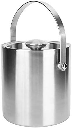 TEMKIN Contenedor Cuadrado de Hielo de Acero Inoxidable Contenedor de Cubo de Hielo de 2L de Doble Pared con Tapa de Pinzas TEMKIN Contenedor Cuadrado de Hielo de Acero Inoxidable Contenedor de Cubo de Hielo de 2L de Doble Pared con Tapa de Pinzas