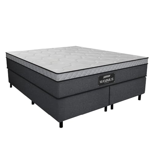Cama Box Casal Queen Colchão Gazin Maximus Molas Ensacadas 158x198x62cm