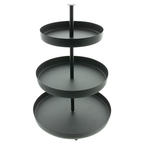 FRANK FLECHTWAREN Etagere Black, Metall, mattschwarz Maße: ca. Ø 20 cm,...
