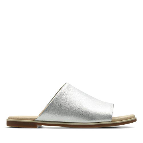 Clarks Bay Petal, Mules para Mujer, Plateado (Silver Metallic-), 40 EU