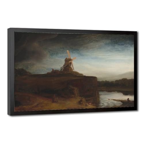 Toile Rembrandt décorative grand format 50x76 cm avec cadre de suspension mural