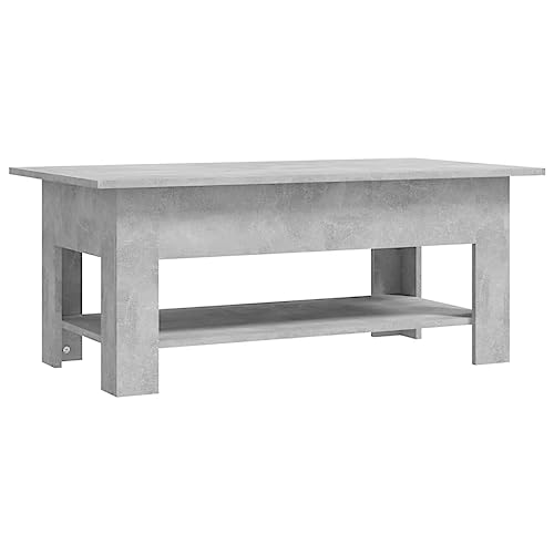 vidaXL Table Basse, Table d'Appoint avec Étagère, Bout de Canapé, Meuble de Rangement Salon Salle de Séjour, Gris Béton Bois d'Ingénierie