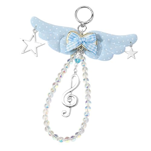 Porte-clés en tissu doux ailes à pois : ne perdez plus vos clés grâce aux perles de musique