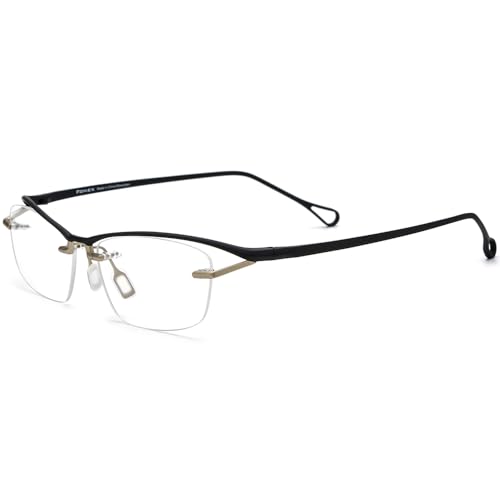 Image of FONEX Pure Titanium Glasses Frame Men Semi Rimless Square Eyeglasses Eyewear DTX416