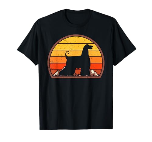 Sunset Silhouette Vintage Retro Afghan Hound T-Shirt