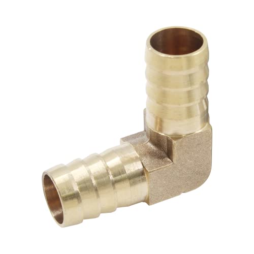 Auvotuis 1Pcs 5/8 Pollice Ottone Tubo Barb Gomito 90 Gradi L Angolo Retto Gomito 16mm Tubo ID Barb Riduttore Unione Acqua/Carburante/Aria