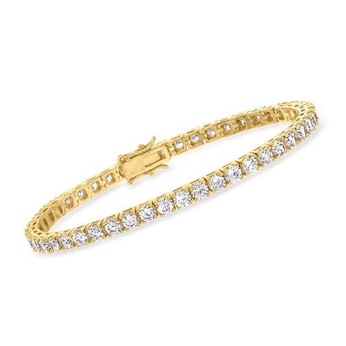 Ross-Simons 8.00 ct. t.w. CZ Tennis Bracelet in 18kt Gold Over Sterling