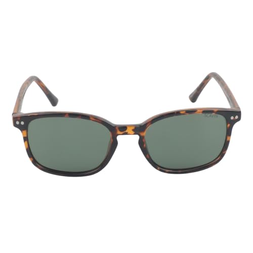 Image of Fueel Polarized Rectangle Sunglasses for Men & Women | UV Protected Retro Half Frame Sunglasses | Lightweight Stylish Black Frame