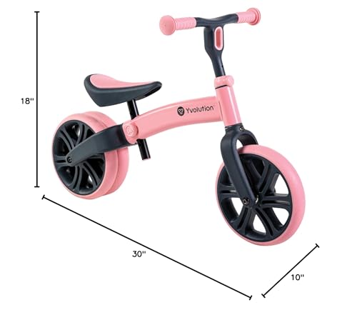 Yvolution Y Velo Junior Toddler Balance Bike | 9 Inch Wheel No-Pedal Training Bike for Kids Age 18 Months to 3 Years