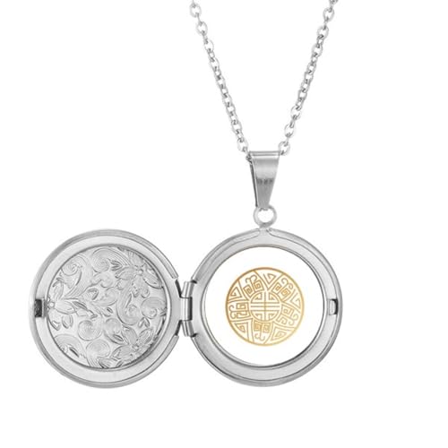 Collier médaillon porte-bonheur en porcelaine : cadeau d'anniversaire idéal