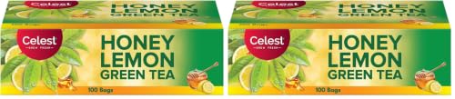 Image of Celest Green Tea 100 Bags - Lemon & Honey | Green Tea (Pack of 2)