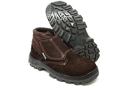 Bota de Segurança Nobuck com Velcro Marrom Bracol 4018BVL4600LL Bico PVC CA 25.684 Nº 37