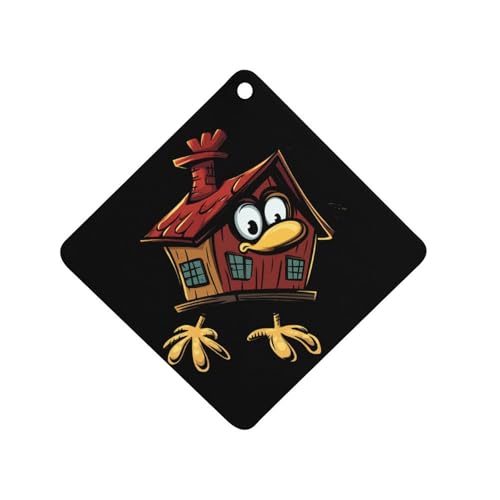 House on Chicken Legs Car Air Freshener Hanging Aromatherapy Tablets for Car Accessories Rhombus