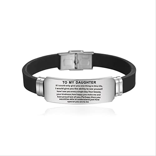 Bracelets féminins fille silicone noir cadeau anniversaire ado