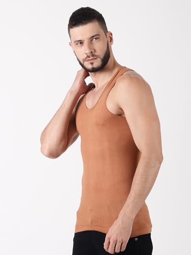 Image of Dollar Lehar Men Combed Cotton Round Neck Vest -Colour May Vary