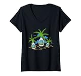 Mujer Rancho en la playa divertido isla rancho vestidor Camiseta Cuello V