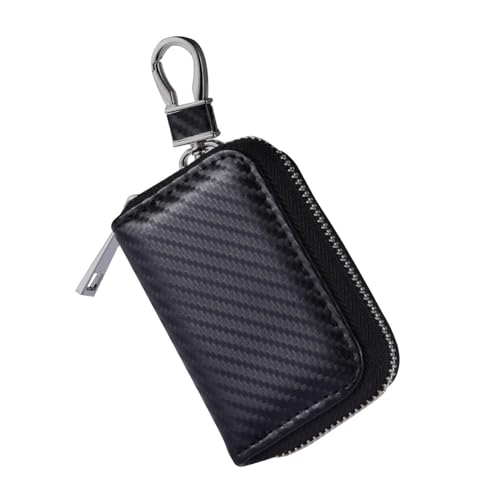 Keyless Go Schutz Autoschlüssel PU Leder Samtfutter Schutz Keyless Hülle Funkschlüssel Abschirmung Schlüsseltasche Auto Signal Blockierender Schlüsselanhänger Schutzs Anti Diebstahl-