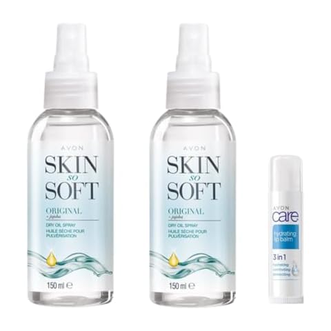 Avon Skin So Soft Dry Oil Spray Duo with Lip Balm Cover