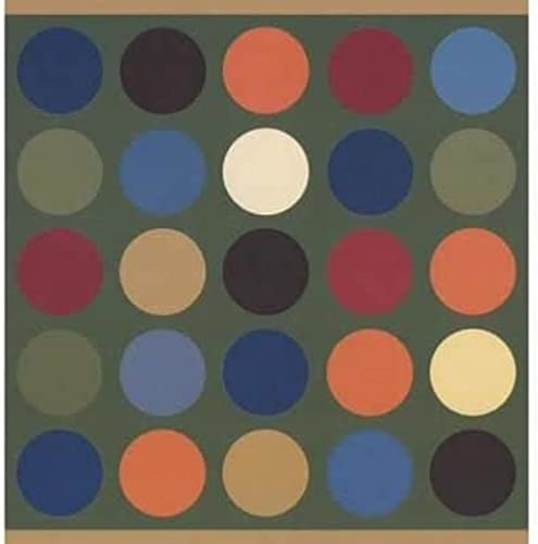 Concord Wallcoverings ™ Wallpaper Border Geometric Pattern Circles Spots For Bedroom Play Room Bathroom, Green Blue Red White Orange, 15 Ft By 9 In Wk9384B #TOP10