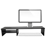 Suporte Para Monitor Elevado Mesa Home Office Setup Gamer Organizador MDF 80cm (Preto)