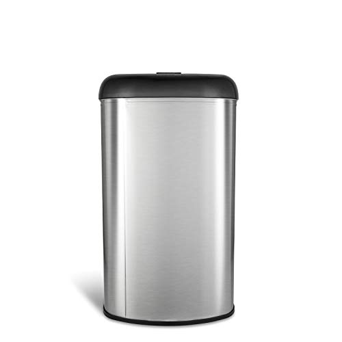 image for NINESTARS OTT-50-19BK Open Top Trash Can for Office Bathroom School, 1