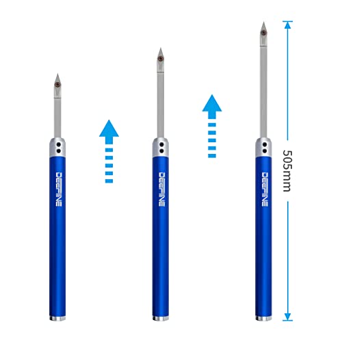 Deefiine Carbide Tip Wood Lathe Turning Tool Kit, Lathe Roughing And Finishing Hollow Tool Interchangeable Aluminum Alloy Handle With Diamond Round Square Carbide Blade (Metal Handle) #TOP3