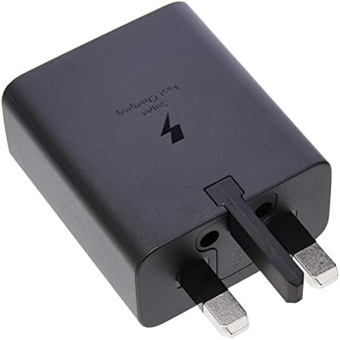 Samsung Official 45W Super Fast Charger 2.0 with Cable & Official S22 Ultra Smart Clear View Cover Black