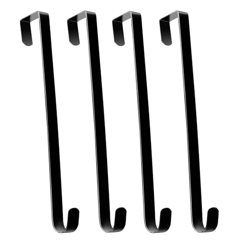 Image of HOOSUN 4th of July Decorations Wreath Hangers for Front Door,14 inch Patriotic Wreath Hook Holder Over The Door Hanger,Metal Garland Hangers Hook for Patriotic Independence Summer Porch Decor (4 Pack)