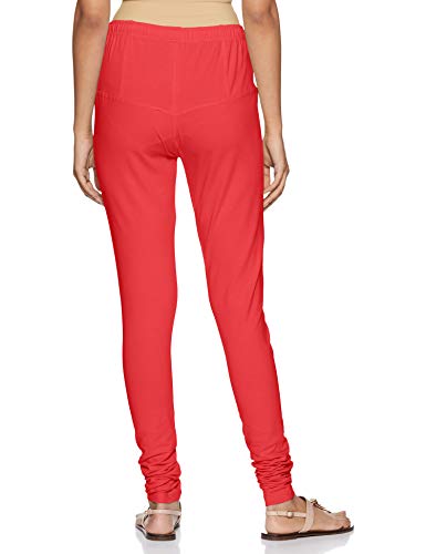 Image of Rupa Softline 4D Cotton Stretch Comfort Churidar Leggings for Women,All-Purpose Fashion for Western, Ethnic, Sporty, and Casual Wear - Full-Length, Solid Color, Pack of 1 Red