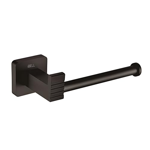 Image of IBELL Black Aluminum Set of 6-Pcs /Bathroom Hardware Set (Towel Bar /Soap Holder /Toothbrush Holder with Tumbler /Toilet Paper Holder /Hook /Towel Ring), Matte Black.