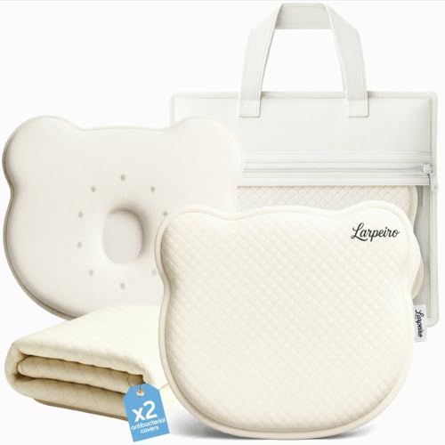 Memory Foam Baby Pillow with Bear Design & Washable Covers