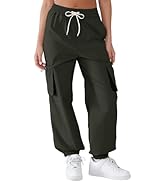 YIPINK Women's Parachute Cargo Pants Quick Dry Lightweight Hiking Pants with 4 Pockets Water Resi...