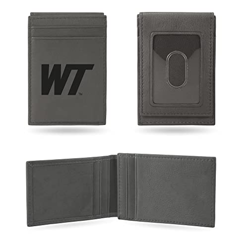 Image of Rico Industries NCAA Gray Laser Engraved Front Pocket Wallet - Compact /Comfortable /Slim