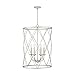 Capital Lighting 538365WW Cylinder Metal framed Drum Foyer Pendant, 6-Light 360 Total Watts, 31"H x 21"W, Winter White